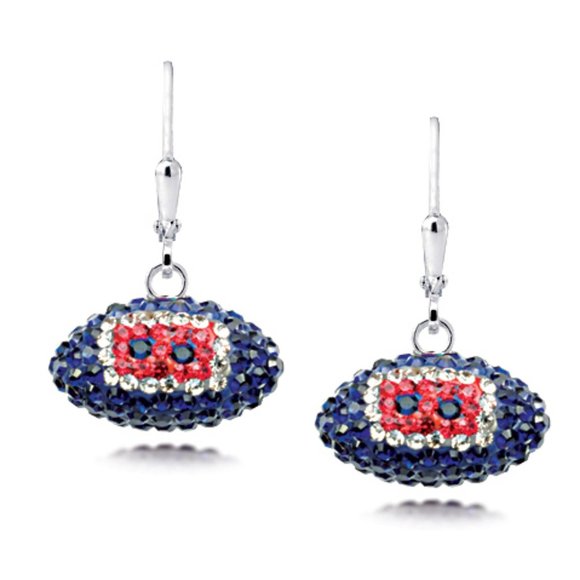 NLF New England Patriots Football Crystal Earrings
